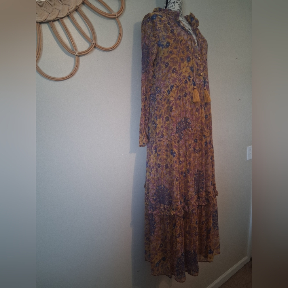 Anthropologie The Marais Printed Chiffon Maxi Dress Size M - Picture 9 of 16